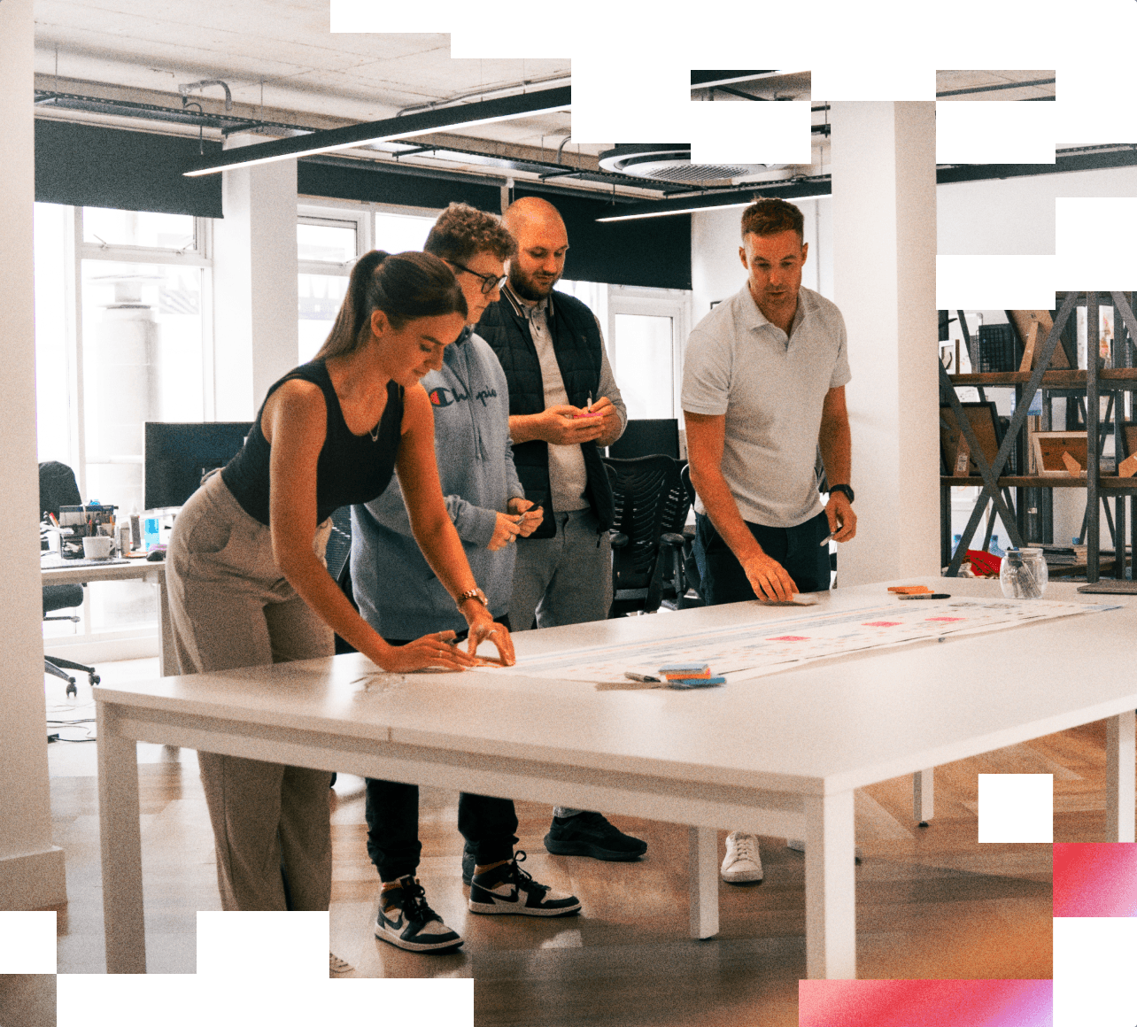 Team collaborating on a digital product