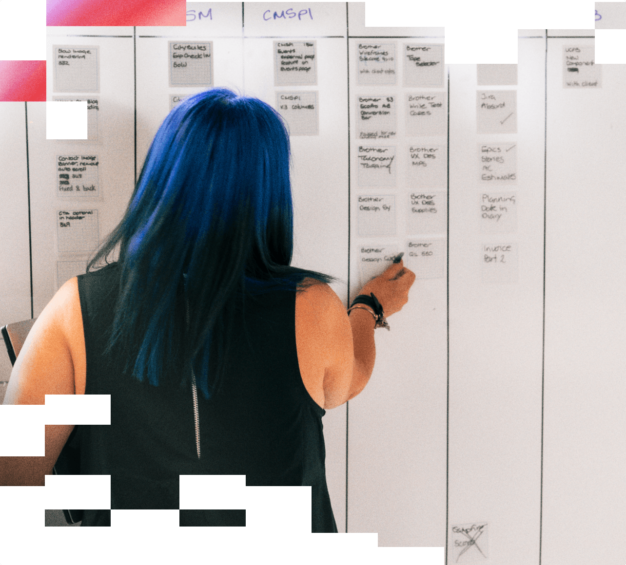 Developer working at a keyboard